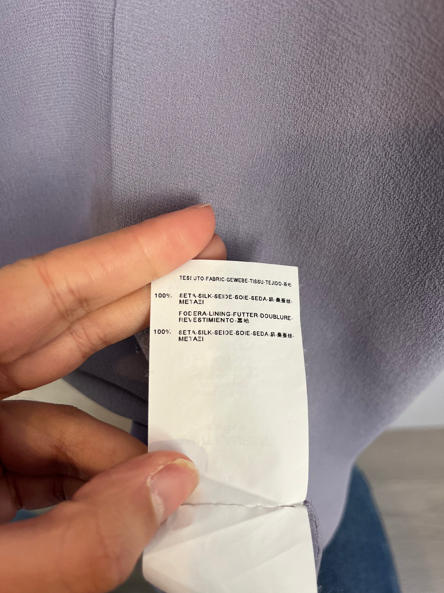 SAINT LAURENT. Mauve silk dress. T.S.