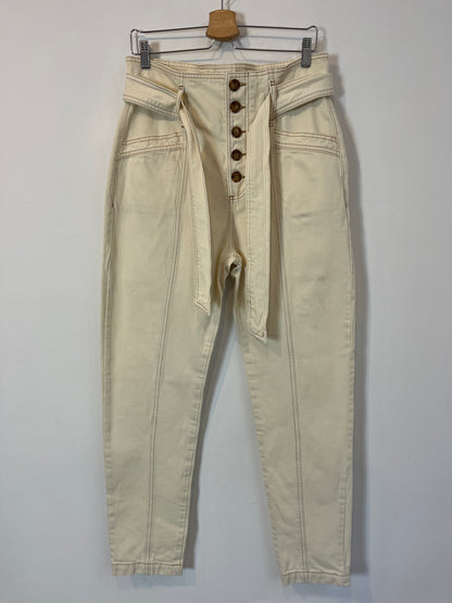 SÉZANE. Pantalón beige cinturón. T 40