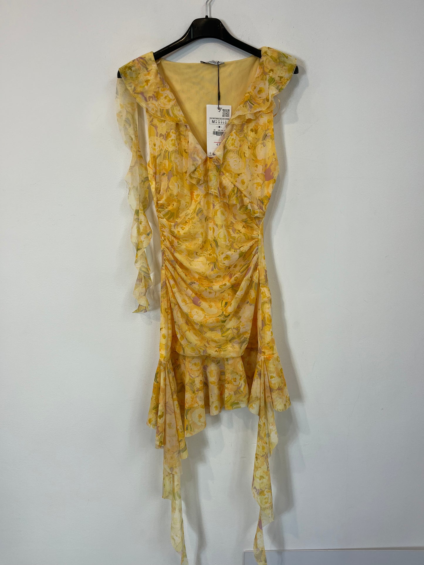 ZARA. Vestido amarillo tull T.m