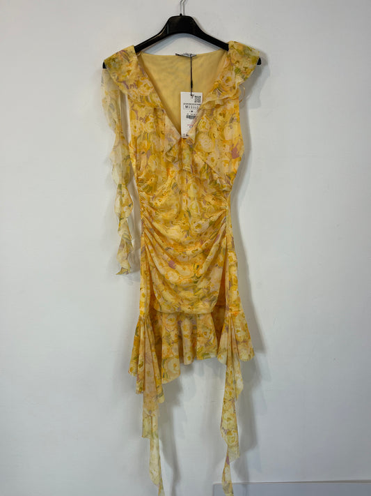 ZARA. Vestido amarillo tull T.m