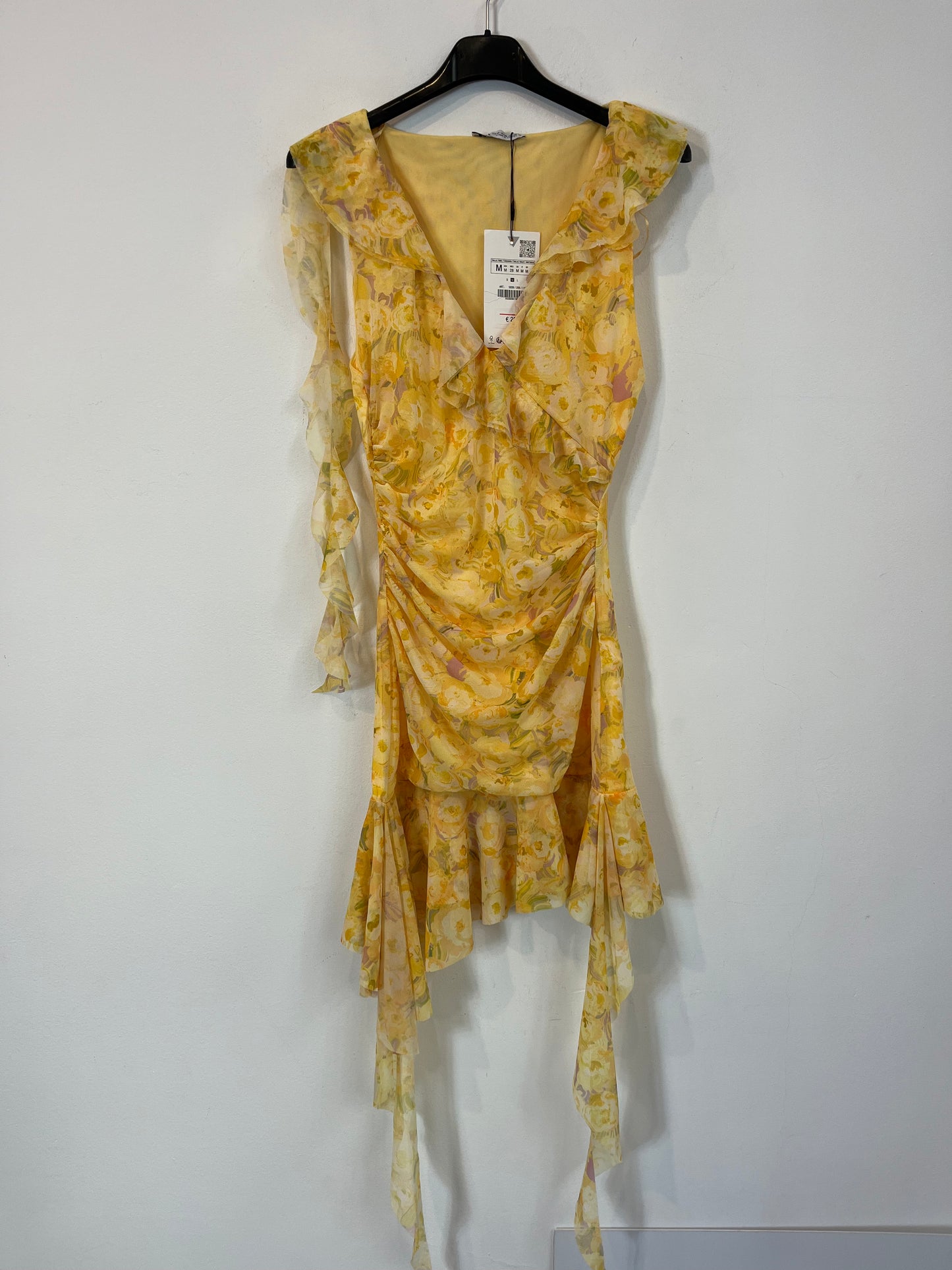 ZARA. Vestido amarillo tull T.m