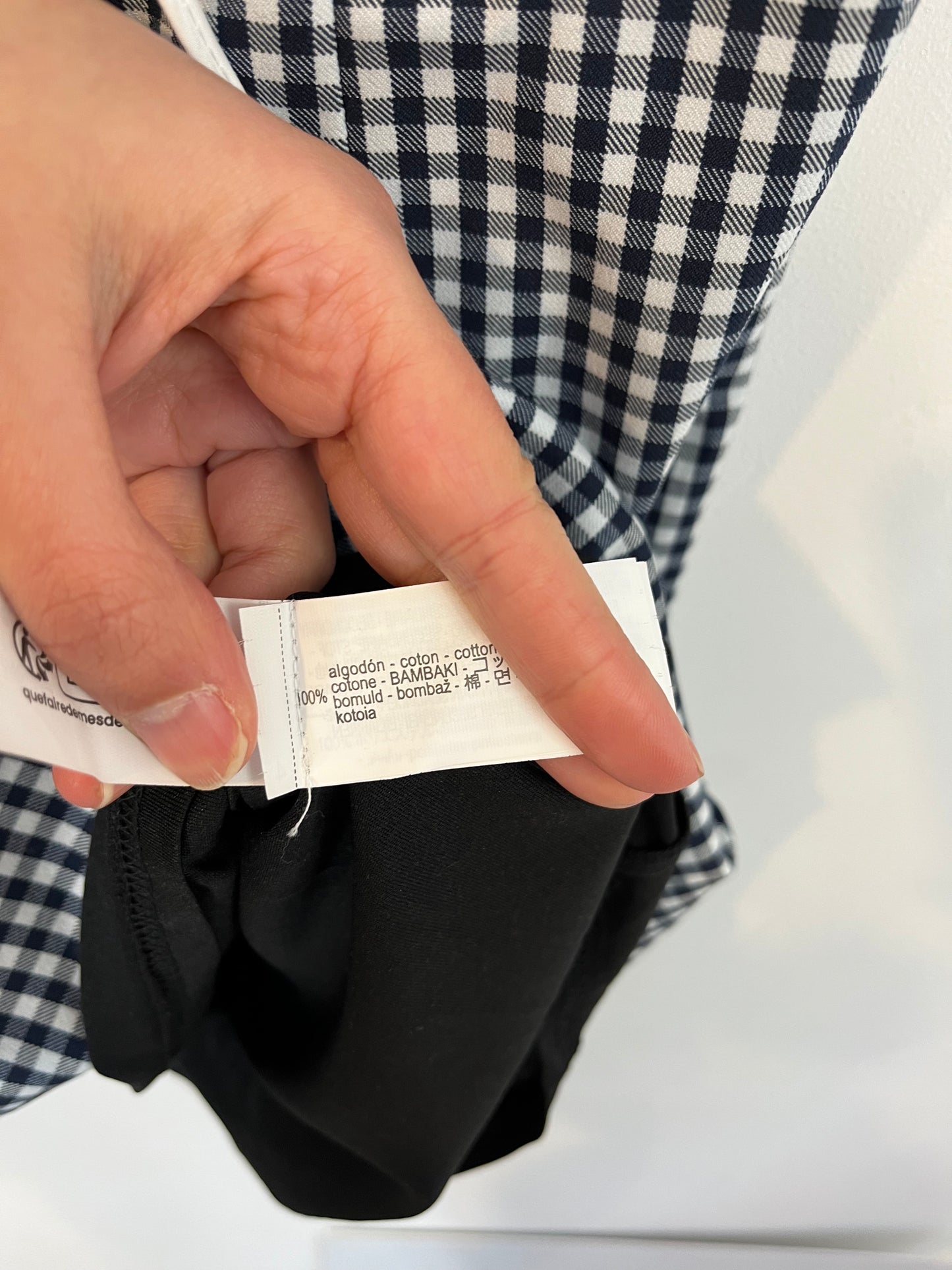 ZARA. Vestido corto cuadros T.s