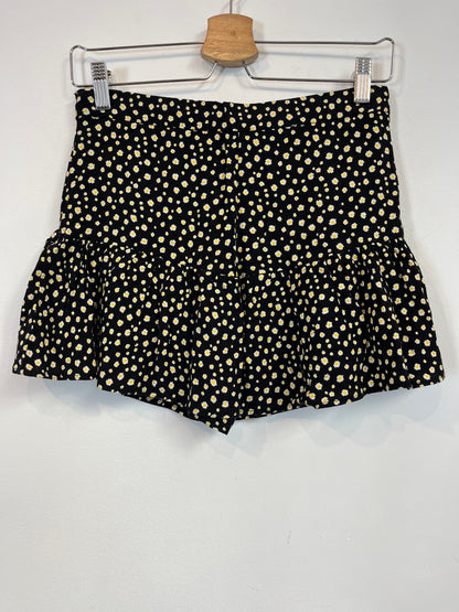 ZARA. Black floral Ts skirt/trousers