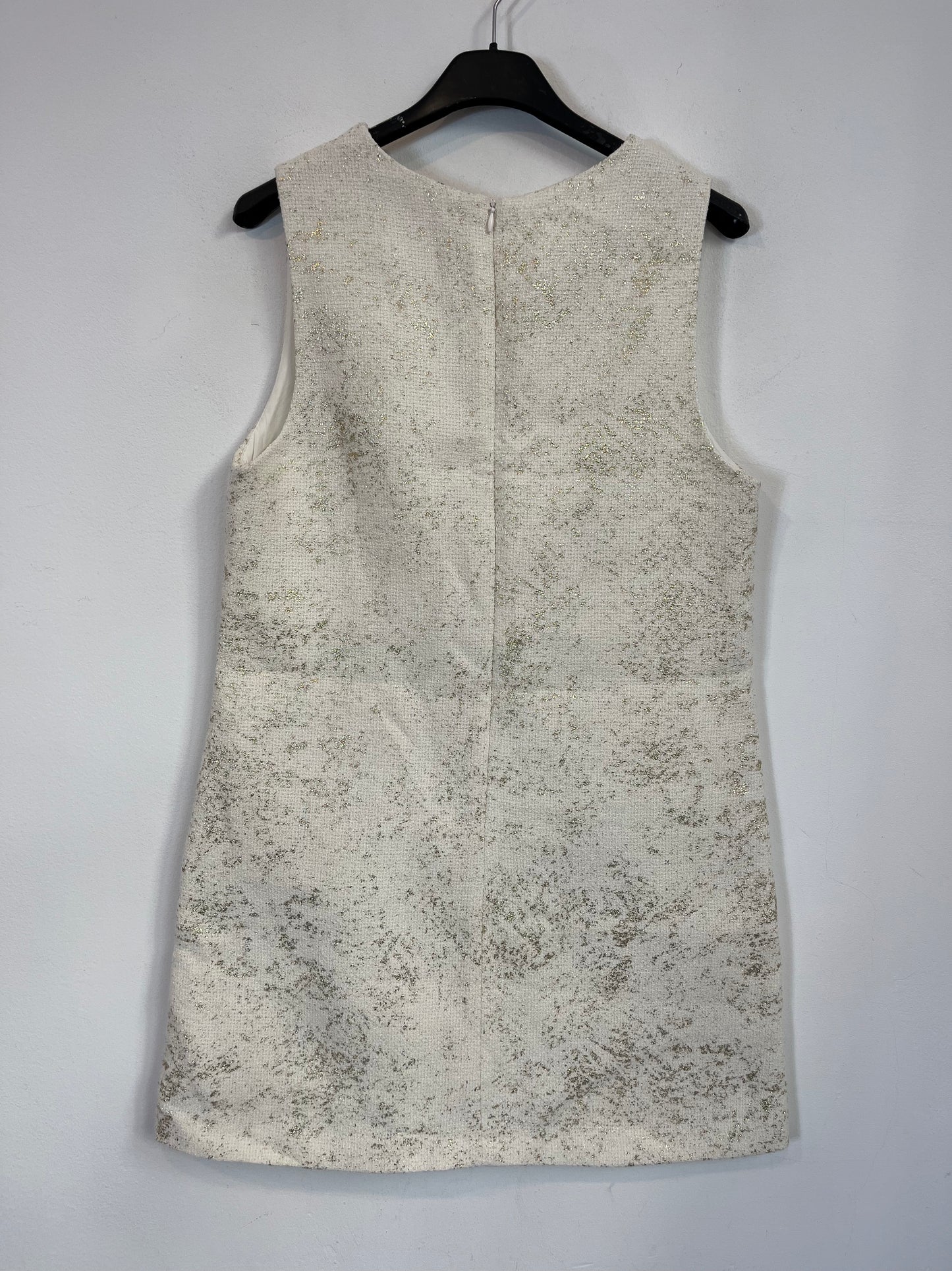 ZARA. Vestido corto  blanco tweed T. xs