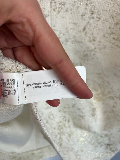 ZARA. Vestido corto  blanco tweed T. xs