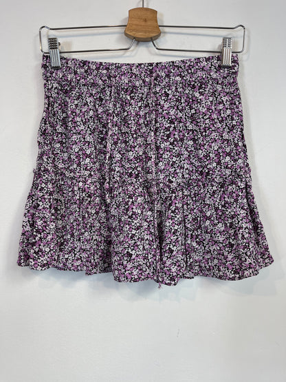 ZARA. Purple floral Ts skirt/trousers