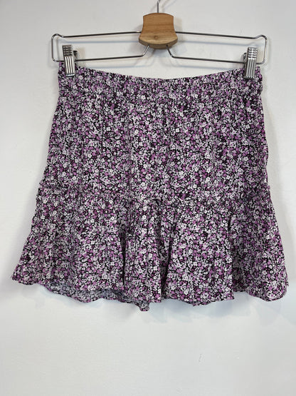 ZARA. Purple floral Ts skirt/trousers