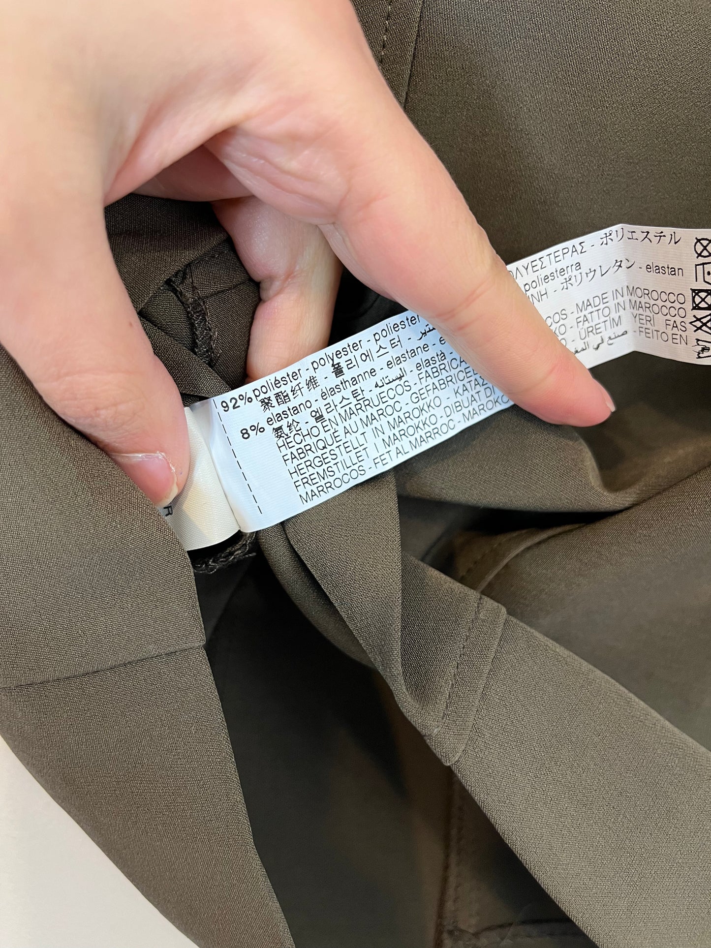 ZARA. falda verde cuerdas T.s