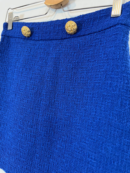 ZARA. falda azul tweed T.s