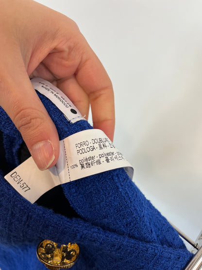 ZARA. falda azul tweed T.s