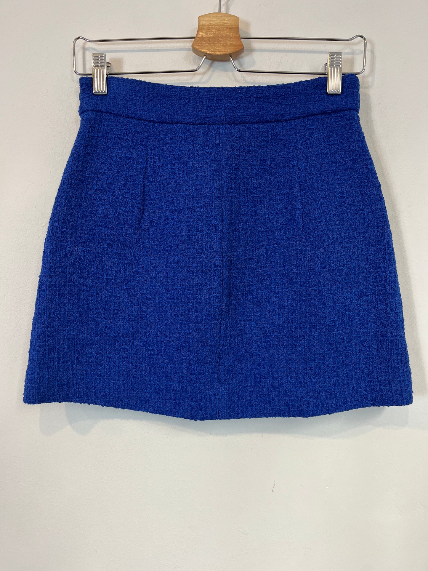 ZARA. falda azul tweed T.s