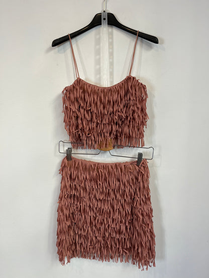 ZARA. Pink Ts fringe set