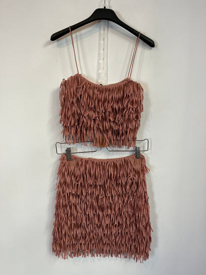 ZARA. Pink Ts fringe set