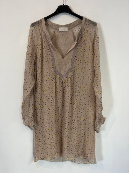 ZADIG & VOLTAIRE.  Vestido corto seda malva tonos malva. T XS