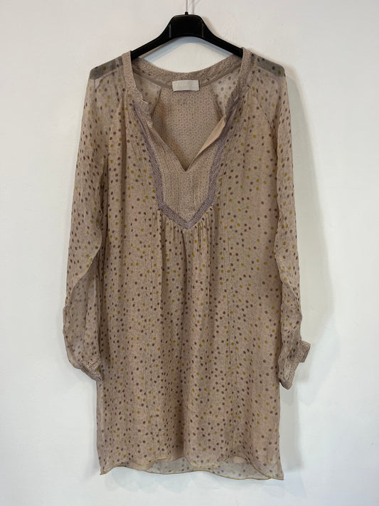 ZADIG & VOLTAIRE.  Vestido corto seda malva tonos malva. T XS