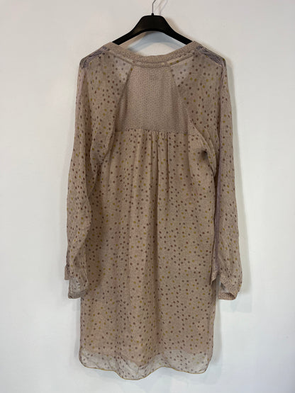 ZADIG & VOLTAIRE.  Vestido corto seda malva tonos malva. T XS