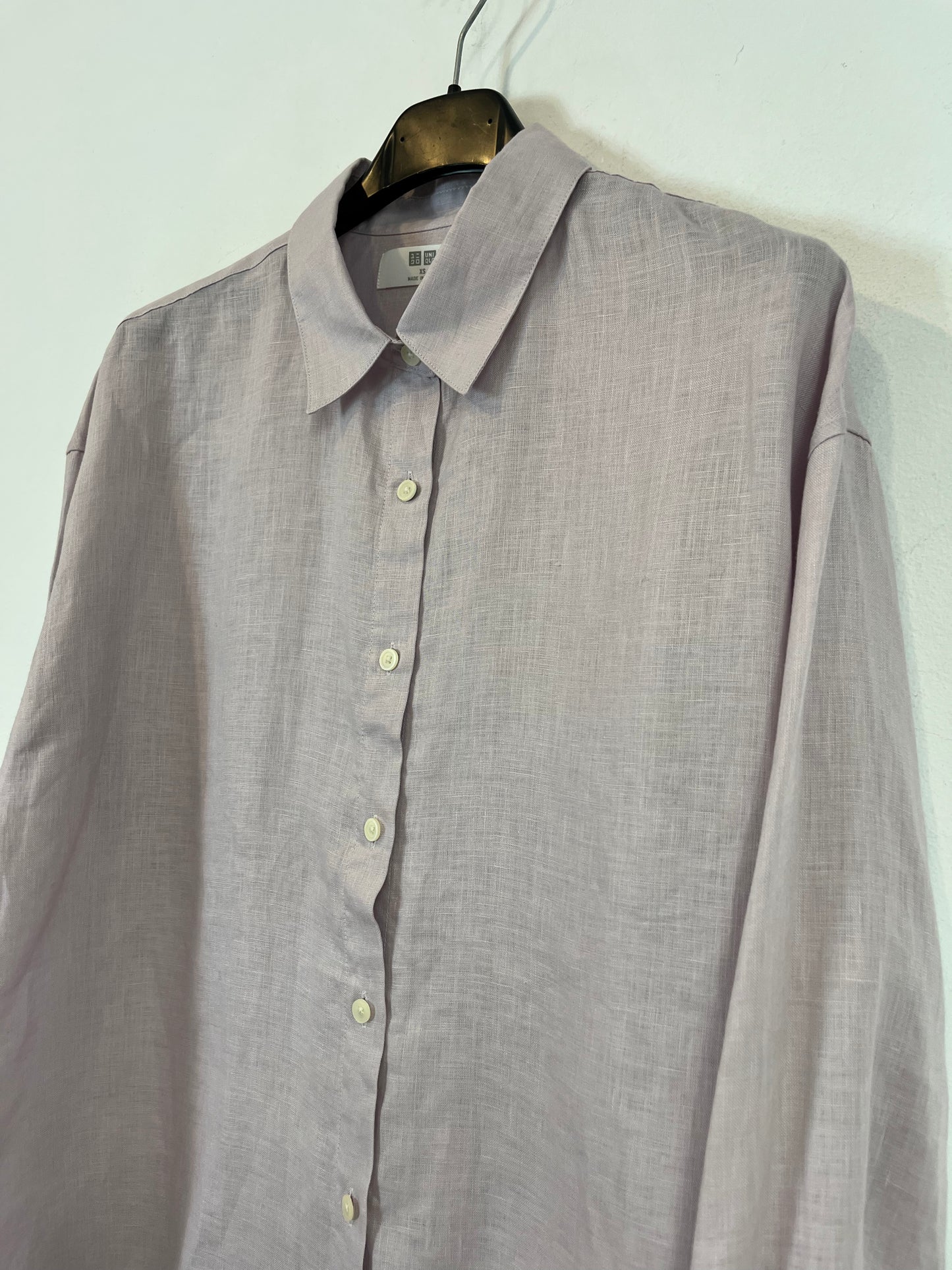 UNIQLO. Blusa lino color malva. T XS