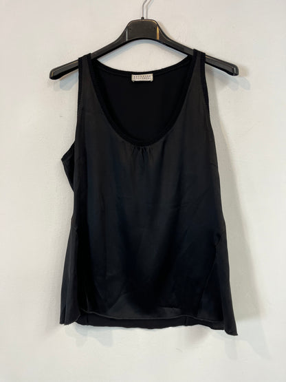 BRUNELLO CUCINELLI. Top negro seda y cashmere. T S