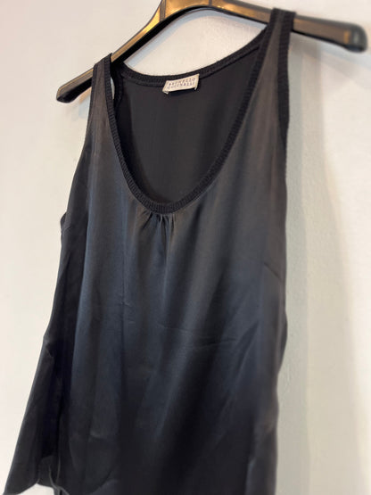 BRUNELLO CUCINELLI. Top negro seda y cashmere. T S