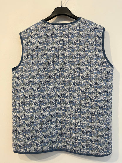 YERSE. Chaleco azul flores T.s