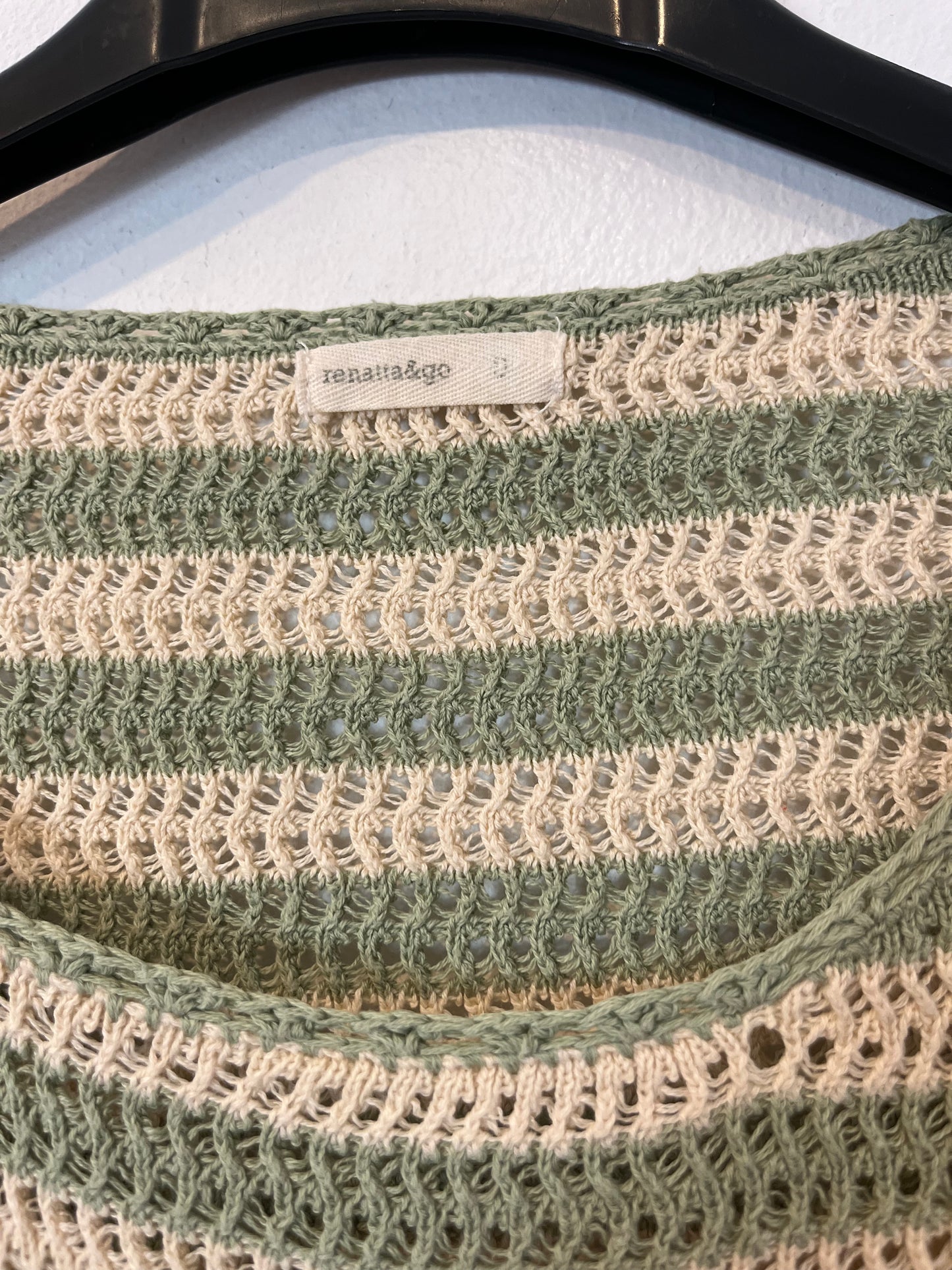 RENATTA&amp;GO. Crochet striped top TU(M)
