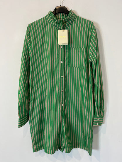 BALZAC PARIS. Green striped jumpsuit, size 38