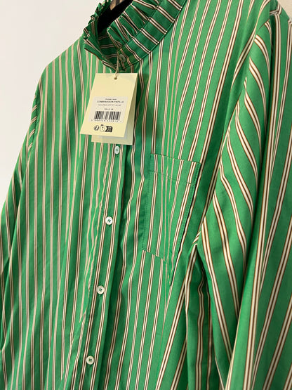 BALZAC PARIS. Green striped jumpsuit, size 38