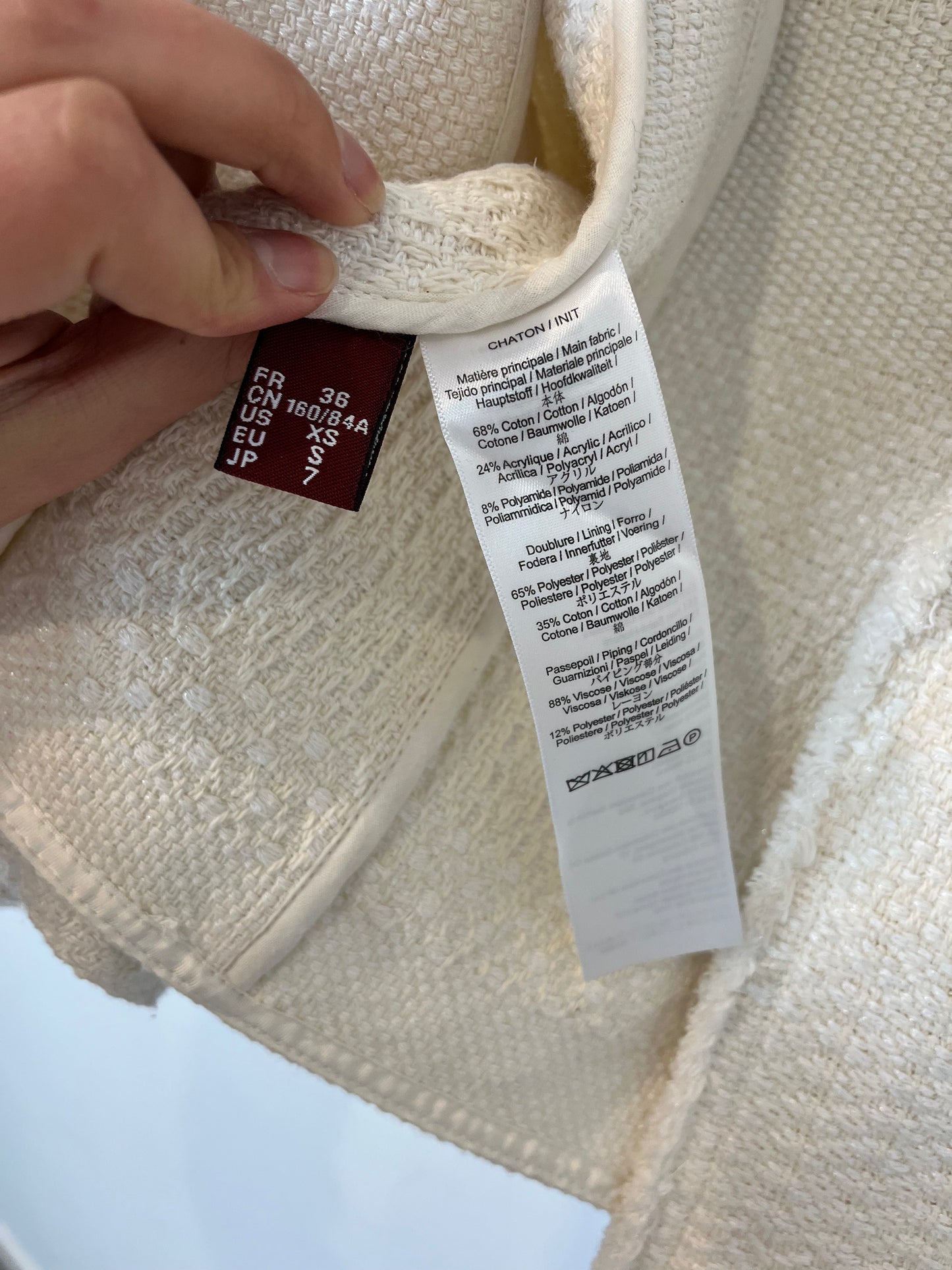 COMPTOIR DES COTONNIERS. Chaqueta tweed con algodón. T 36