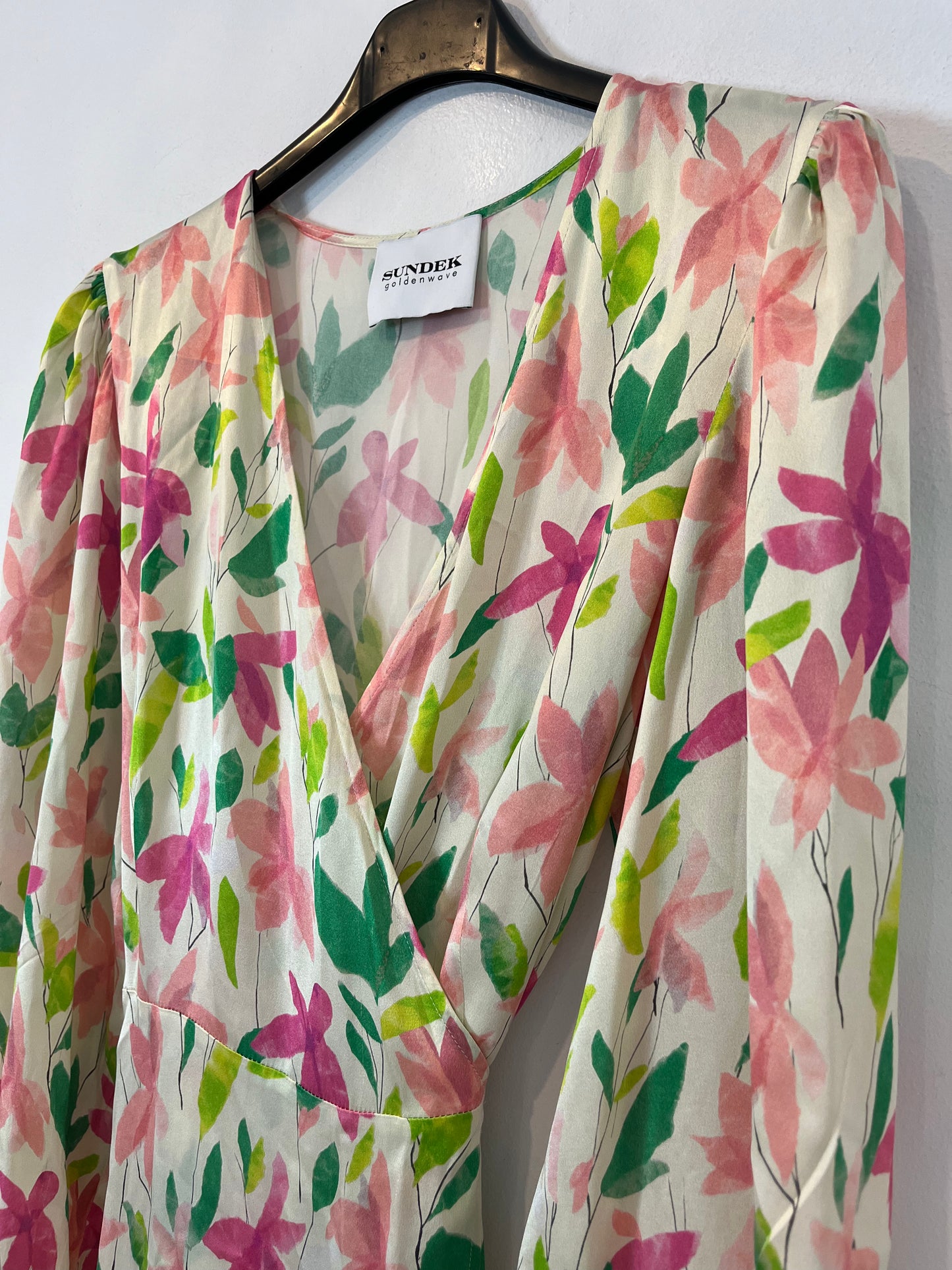 SUNDEK GOLDENWAVE. Vestido largo seda estampado. T XS