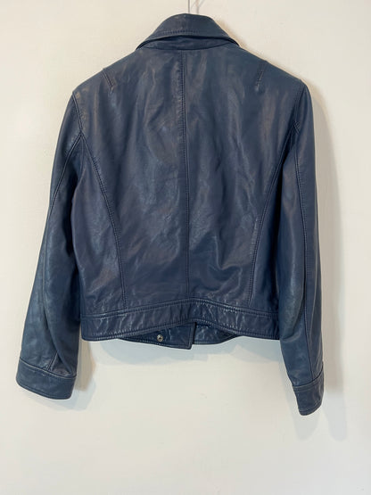 MAURO GRIFONI. Cazadora piel azul. T S/M