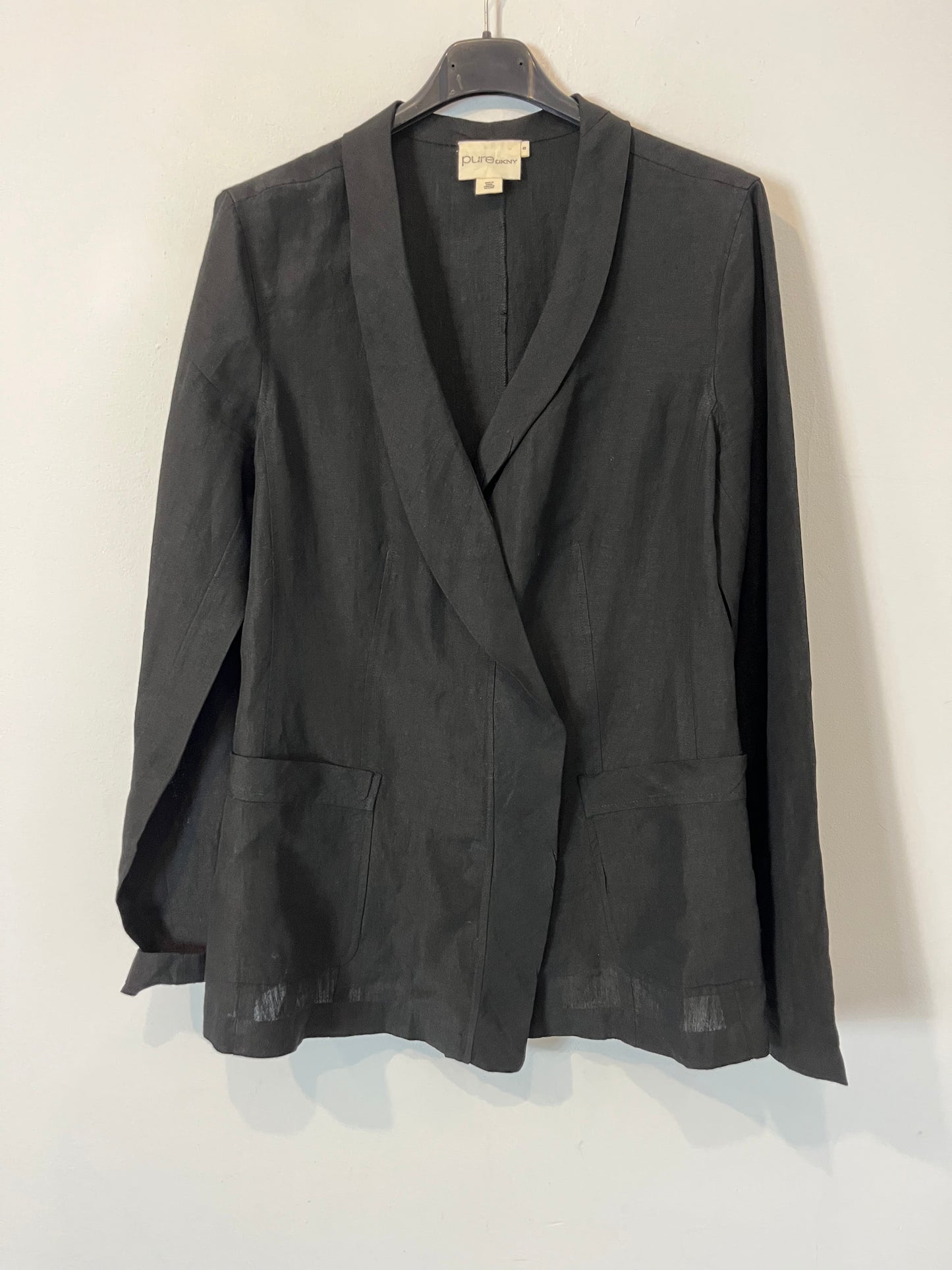 DKNY. Chaqueta lino negra. T S