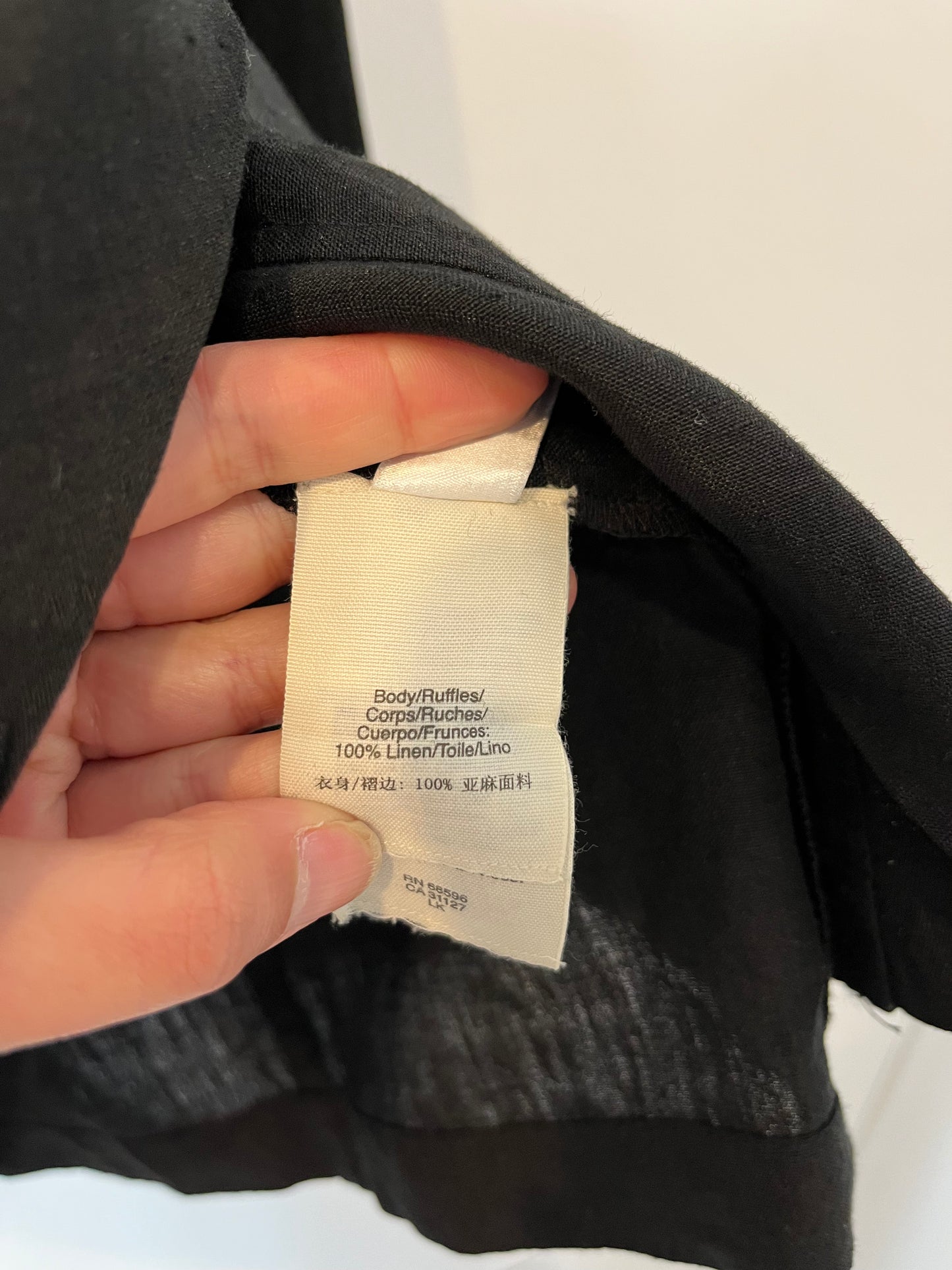 DKNY. Chaqueta lino negra. T S