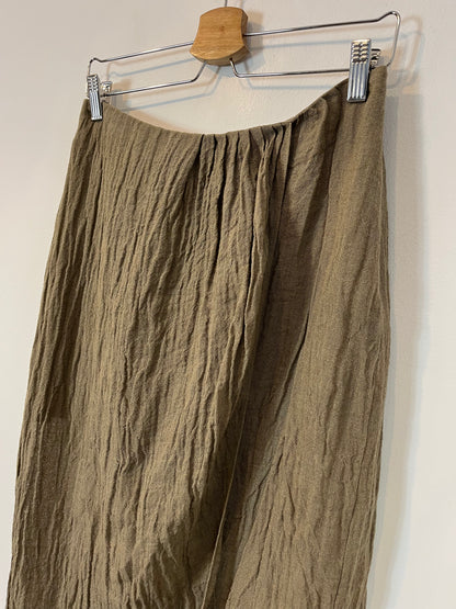 MASSIMO DUTTI. Falda midi lino cruzada. T S