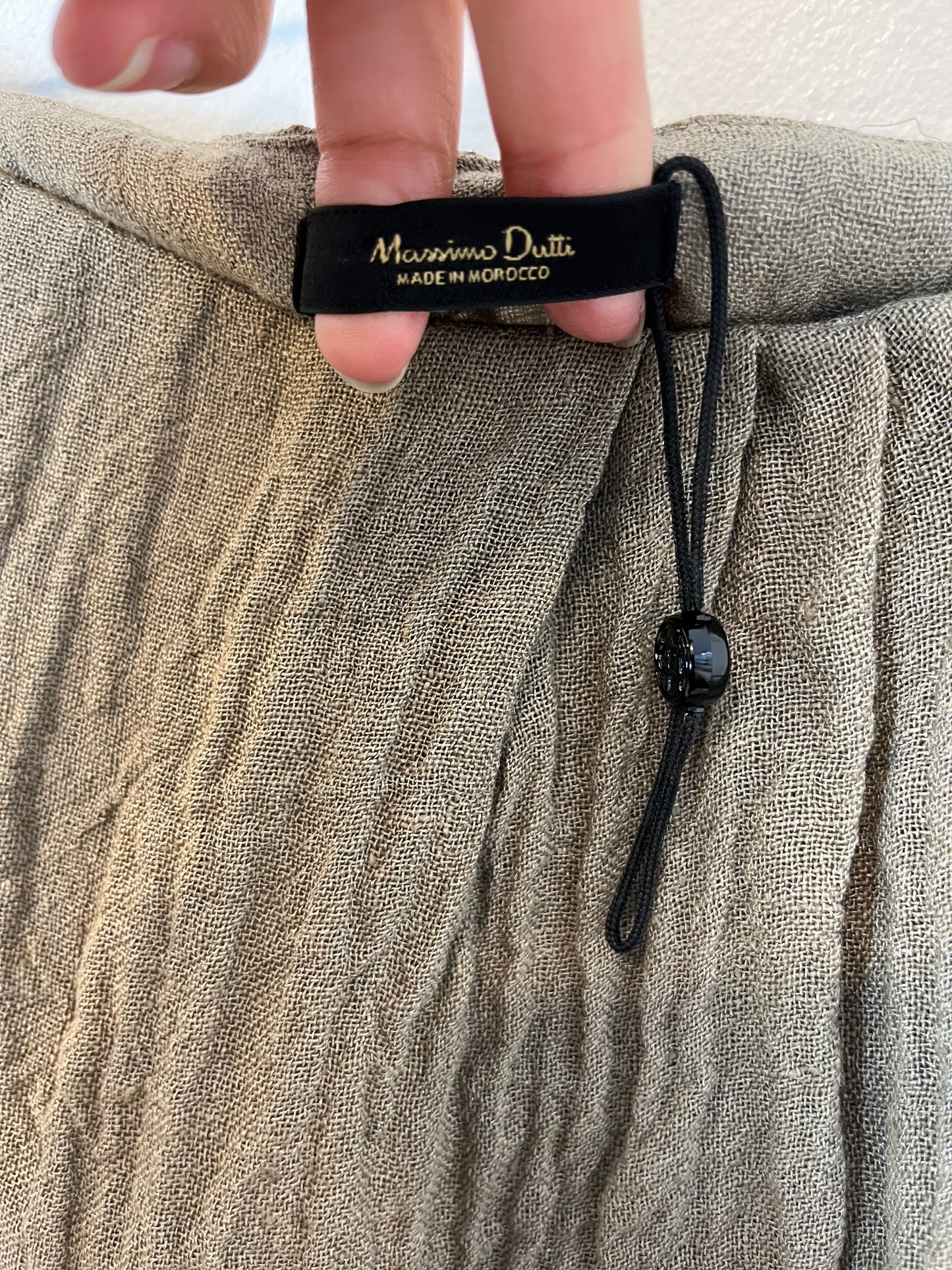 MASSIMO DUTTI. Falda midi lino cruzada. T S