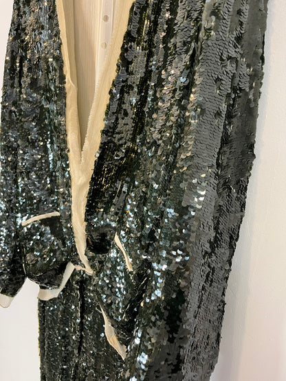 ZARA. Total look lentejuelas verde oliva. T S