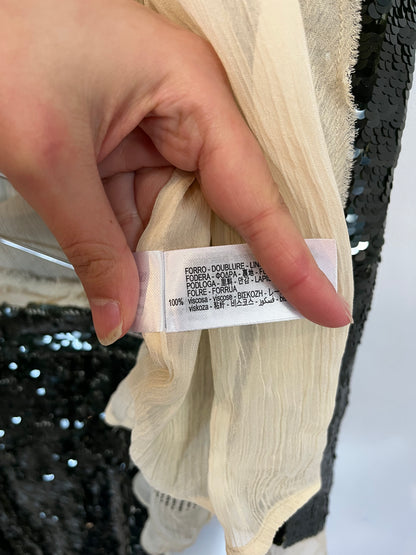 ZARA. Total look lentejuelas verde oliva. T S