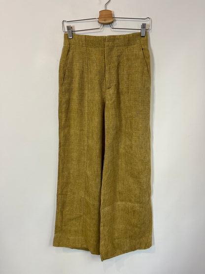 ZARA. Pantalón lino jaspeado. T S