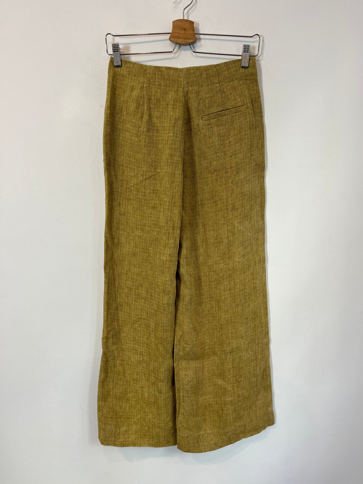 ZARA. Pantalón lino jaspeado. T S