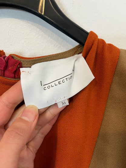 IQ. Vestido midi bicolor.T M