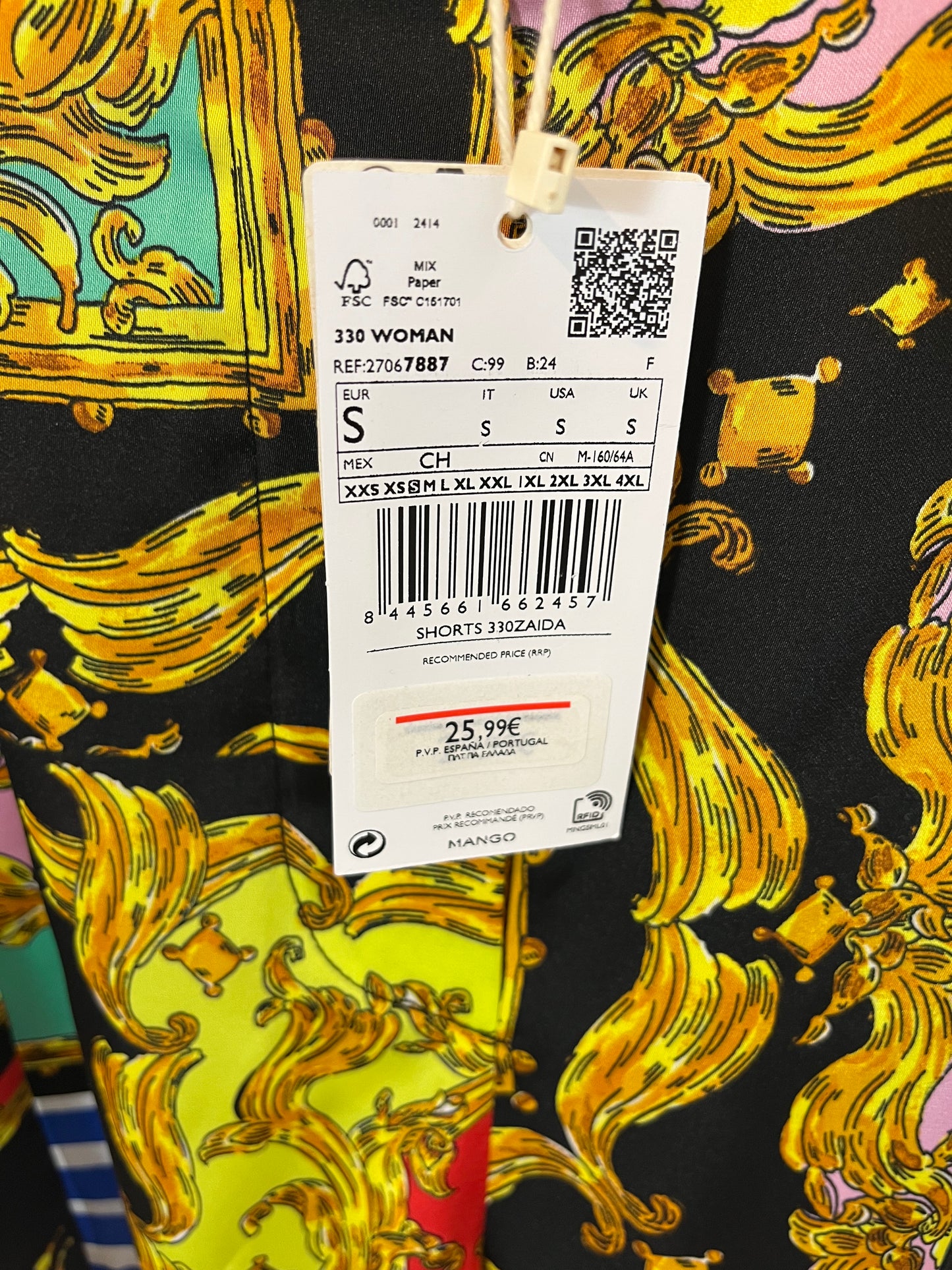 MANGO. Conjunto croptop  y shorts. T.S