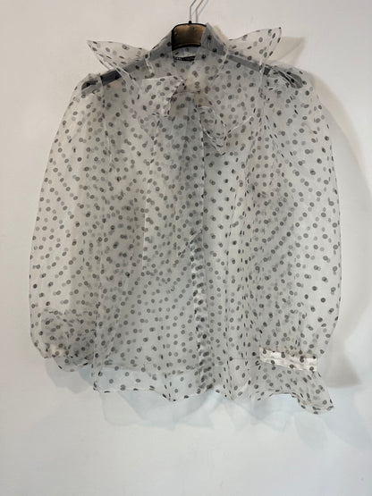 ZARA. Blusa blanca lunares. T.S