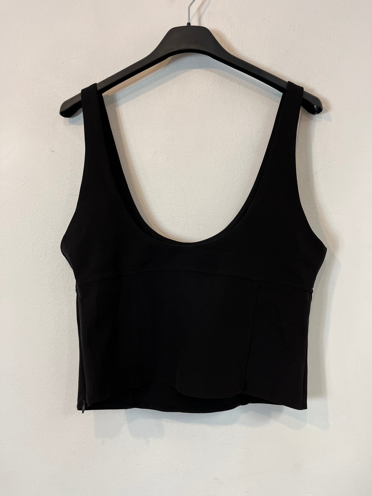 ZARA. Top negro lazos y botones T.m