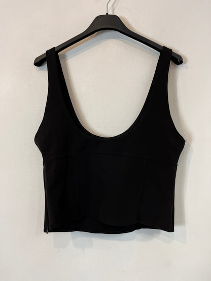 ZARA. Top negro lazos y botones T.m
