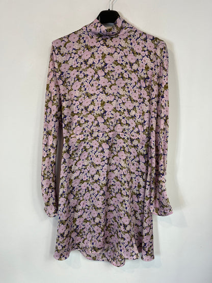 ZARA. Vestido fluido rosa. T.S