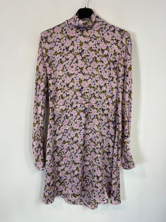 ZARA. Vestido fluido rosa. T.S