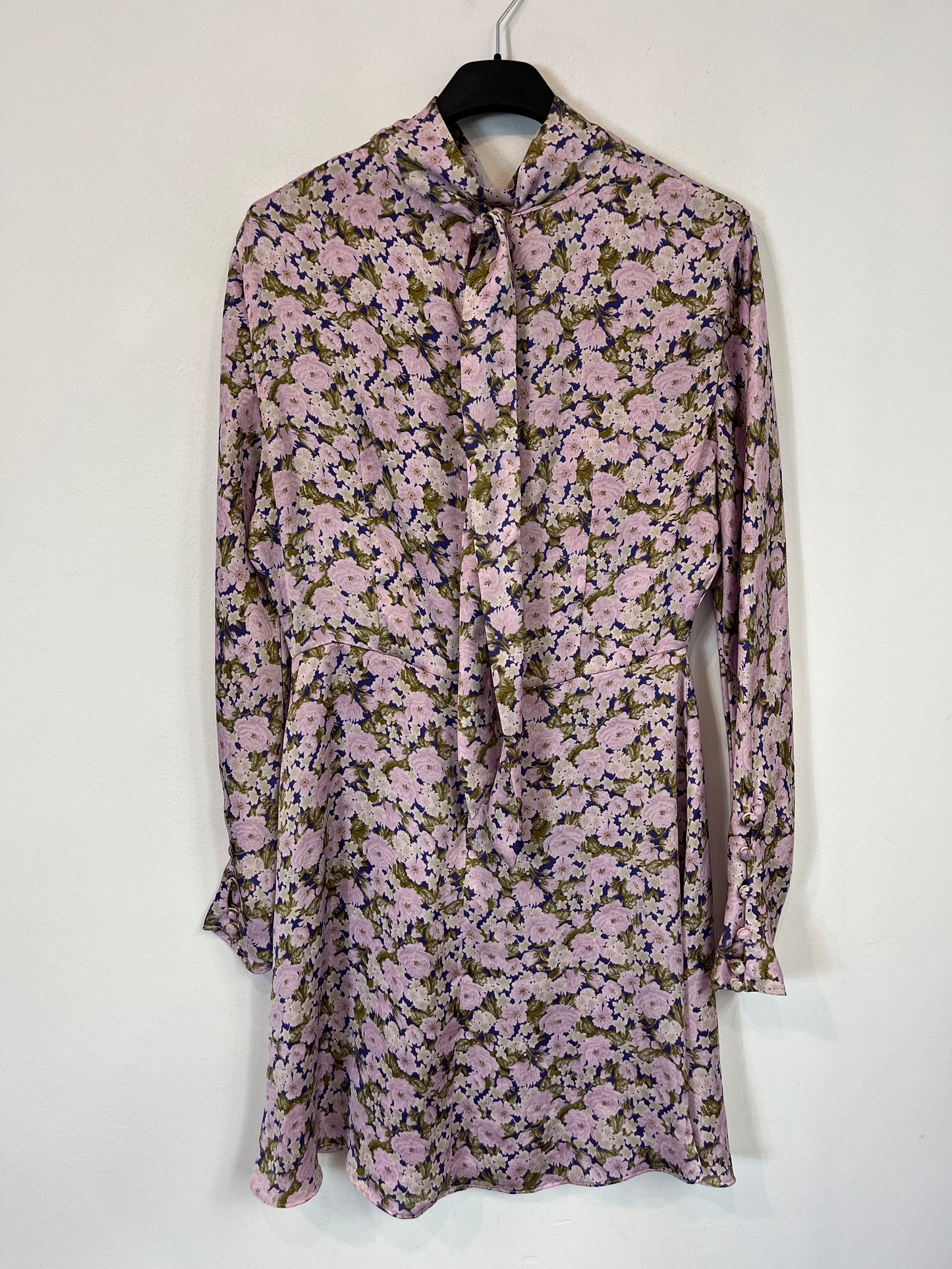 ZARA. Vestido fluido rosa. T.S