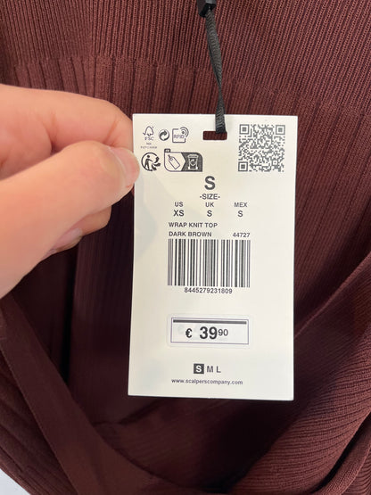 SCALPERS. top marrón canalé T.s