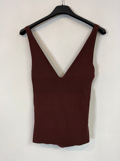 SCALPERS. top marrón canalé T.s