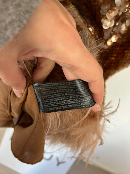 MANGO CAPSULE. Sequin dress with gloves. TS