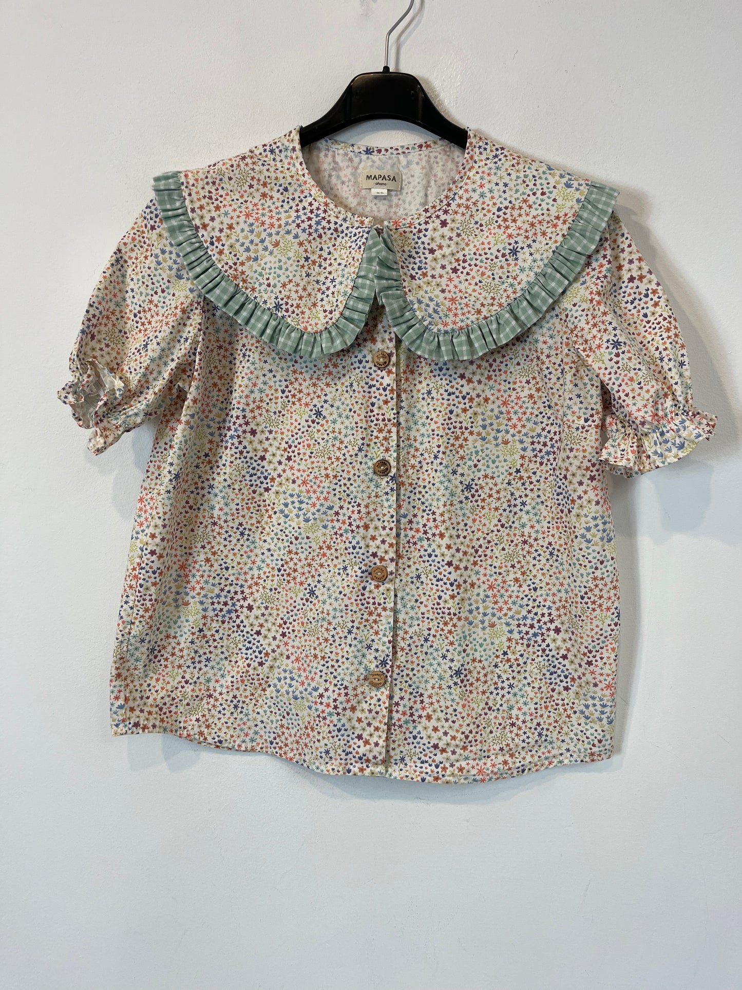 OHANA MAP. T.xs collar floral blouse